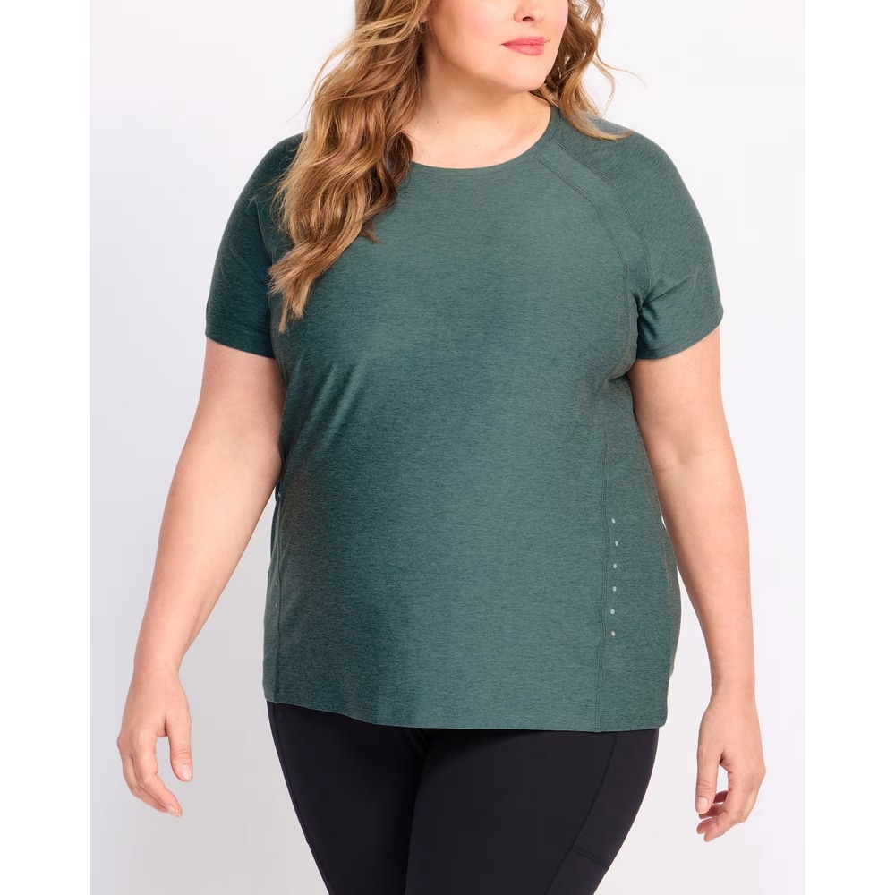 We Wander Women Gray Short Sleeve Activewear Top 4-Way Stretch